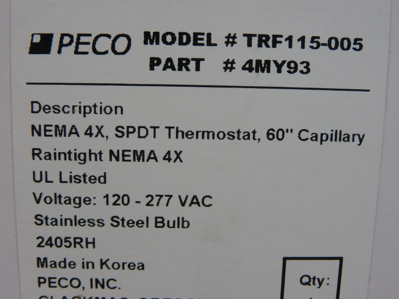 PECO TRF115-005 4MY93 120-277VAC NSMP