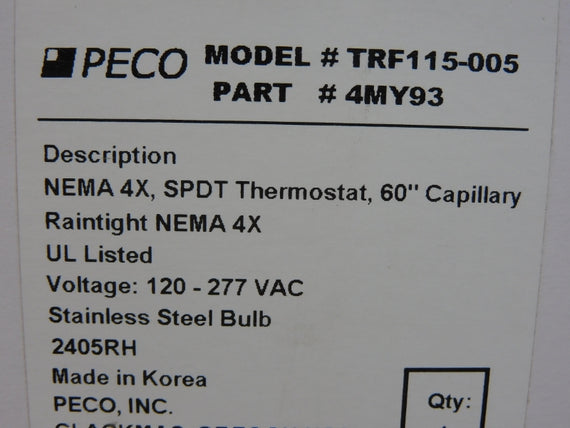 PECO TRF115-005 4MY93 120-277VAC NSMP