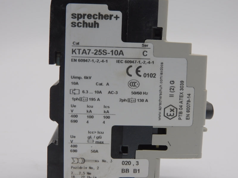 SPRECHER+SCHUH KTA7-25S-10A SER. C 690V 6.3-10A NSMP