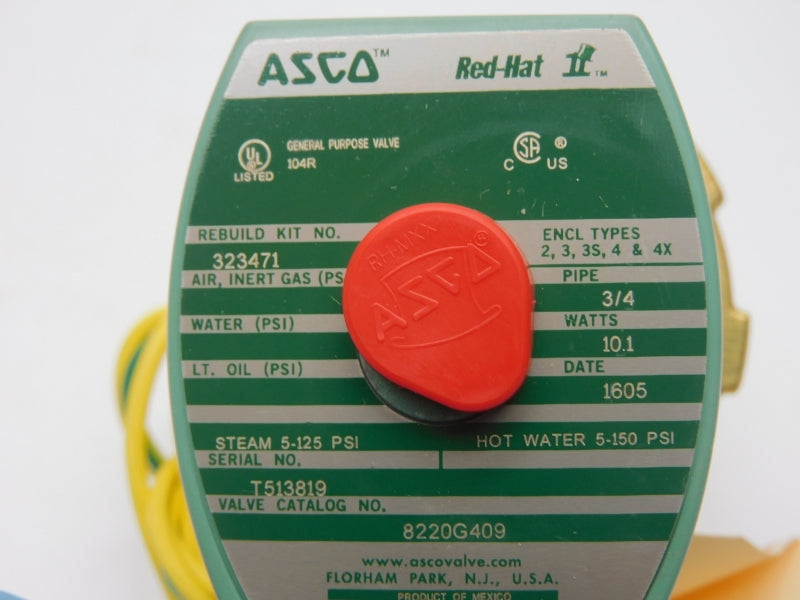 ASCO 8220G409 220/240V 125-150PSI 3/4" NSMP