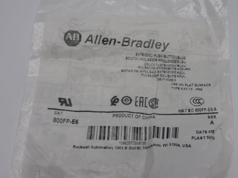 ALLEN BRADLEY 800FP-E6 SER. A NSMP