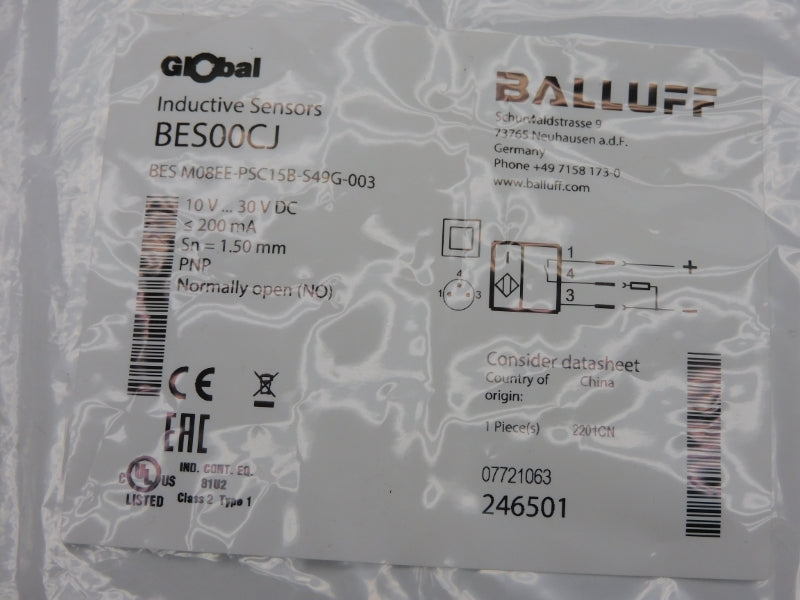 BALLUFF BESM08EE-PSC15B-S49G-003 BES00CJ 10-30VDC NSMP