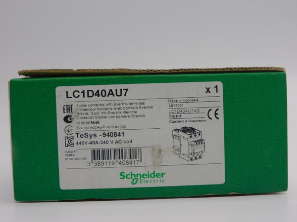 SCHNEIDER ELECTRIC LC1D40AU7 240VAC 40A NSMP