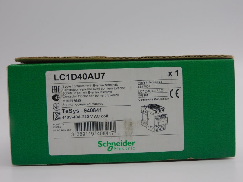 SCHNEIDER ELECTRIC LC1D40AU7 240VAC 40A NSMP