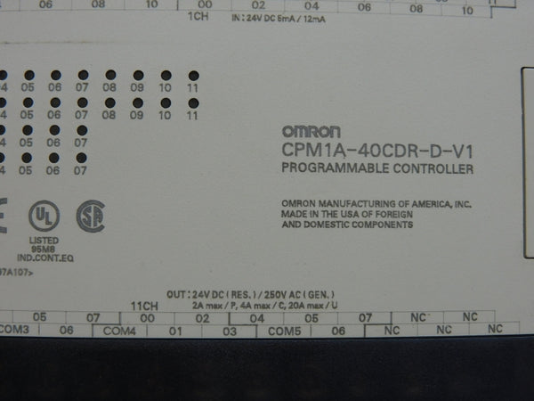 OMRON CPM1A-40CDR-D-V1 24VDC 2A UNMP