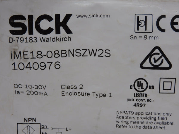 SICK IME18-08BNSZW2S 1040976 10-30VDC NSMP