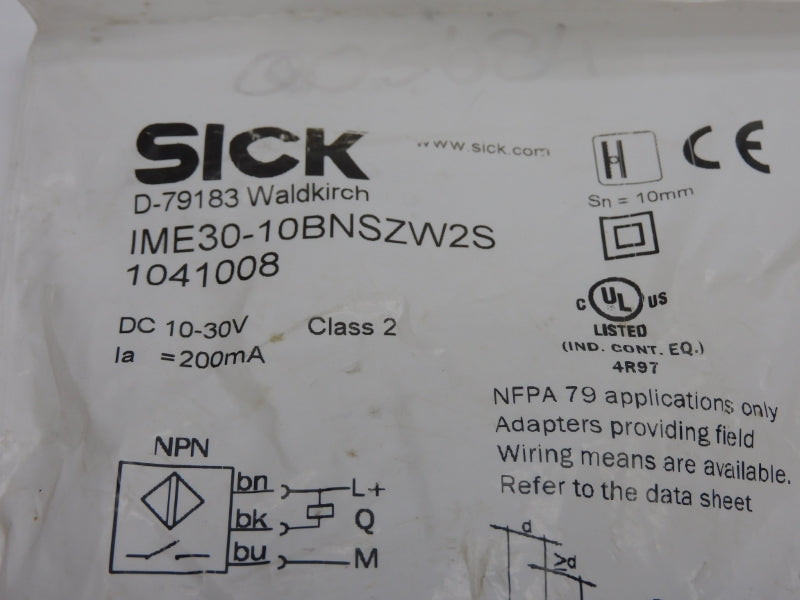 SICK IME30-10BNSZW2S 1041008 10-30VDC NSMP