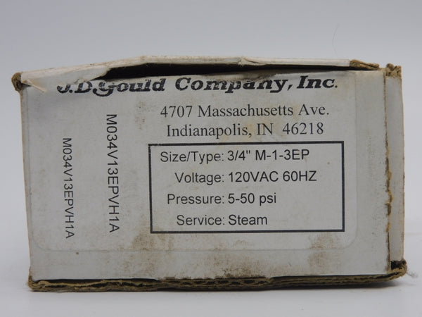 J.D. GOULD M-1-3EP 120VAC 5-50PSI 3/4" (AS PICTURED) NSMP