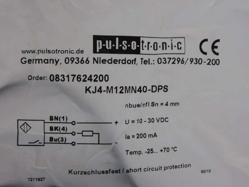 PULSOTRONIC KJ4-M12MN40-DPS 10-30VDC NSMP