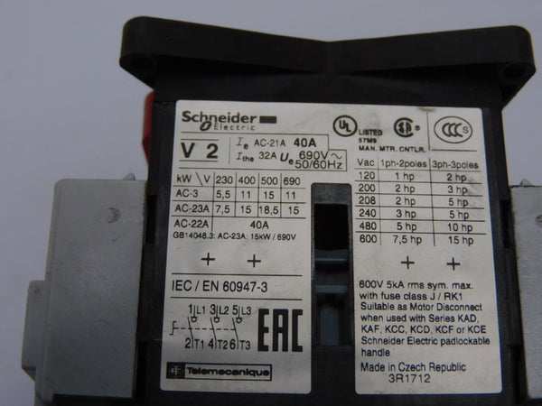 SCHNEIDER ELECTRIC V2 690V 40A NSMP