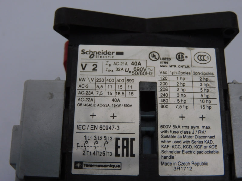SCHNEIDER ELECTRIC V2 690V 40A NSMP