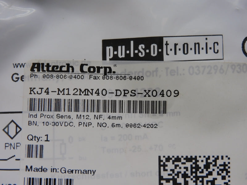 ALTECH KJ4-M12MN40-DPS-X0409 9962-4202 10-30VDC NSMP