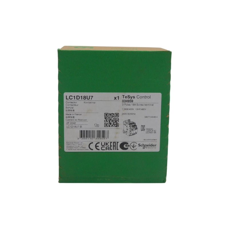 SCHNEIDER ELECTRIC LC1D18U7 240V 18A (GREEN) NSFS