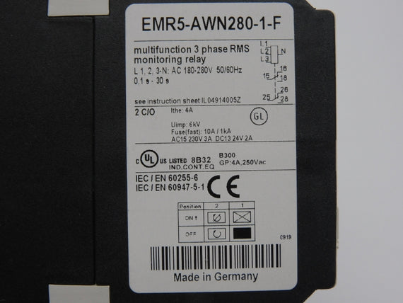 EATON EMR5-AWN280-1-F 180-280V 10A 0.1S-30S NSMP