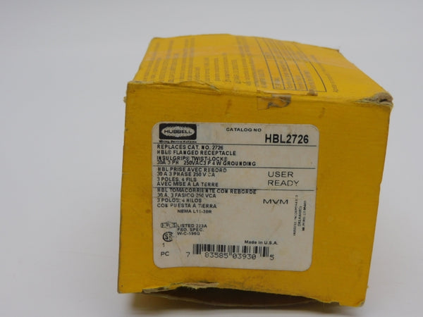 HUBBELL HBL2726 250VAC 30A NSMP