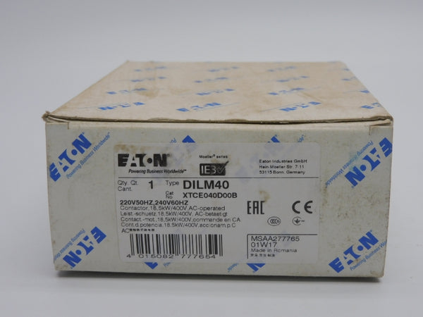 EATON DILM40 XTCE040D00B 220/240V 60A NSMP