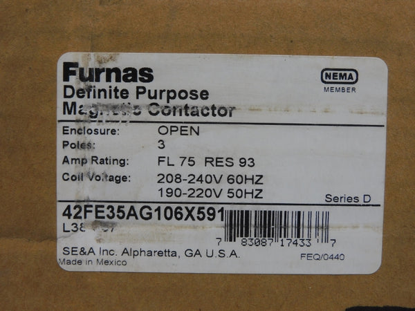 FURNAS 42FE35AG106X591 SER. D 190-220/208-240V 75A NSMP