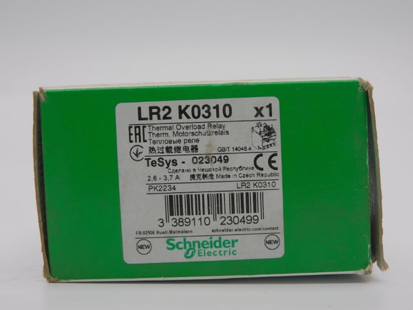 SCHNEIDER ELECTRIC LR2K0310 690V 2.6-3.7A (GREEN) NSMP
