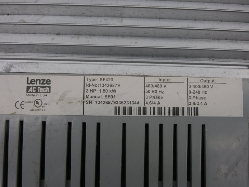 LENZE SF420 13426879 400/480V 4.6/4A UNMP