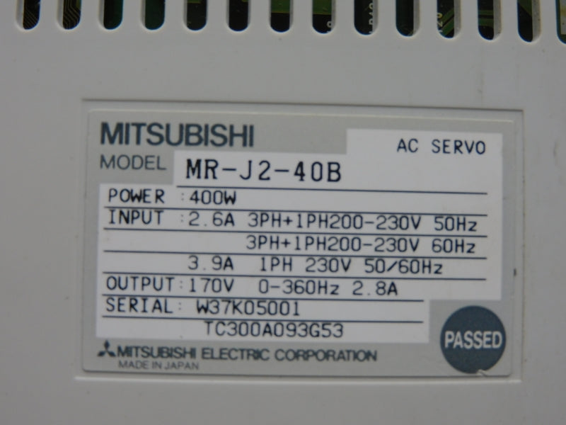 MITSUBISHI MR-J2-40B 230V 3.9A UNMP