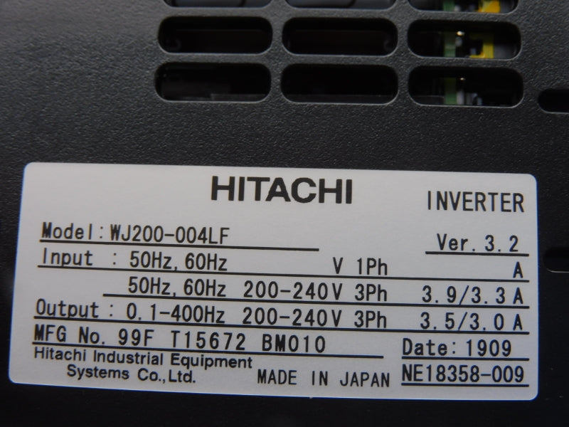 MITSUBISHI WJ200-004LF VER. 3.2 200-240V 3.9/3.3A NSMP