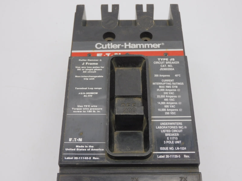 CUTLER-HAMMER JS360200A 600VAC 200A UNMP