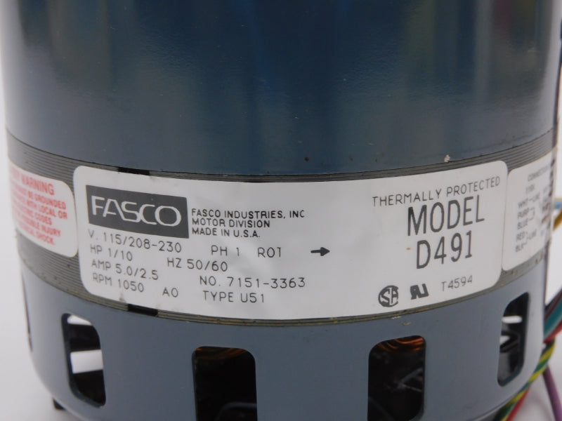 FASCO D491 115/208-230V 5.0-2.5A NSMP