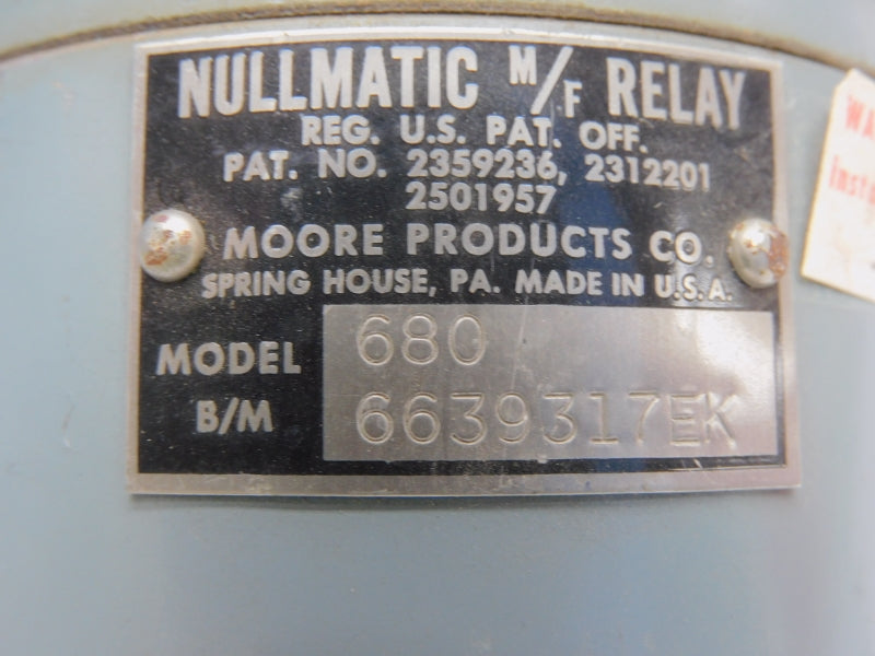 MOORE PRODUCTS 680 6639317EK NSNP