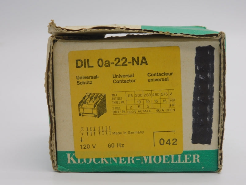 KLOCKNER MOELLER DIL0A-22-NA 120V 40A NSMP
