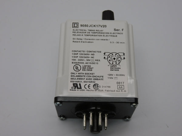 SQUARE D 9050JCK17V20 SER. F 110/120V 10A 0.3-30MIN NSMP