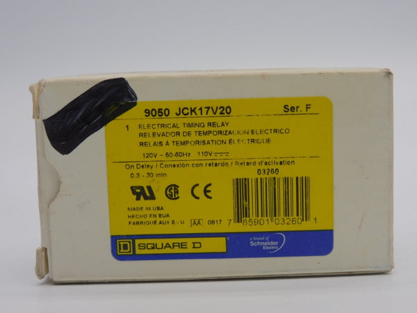 SQUARE D 9050JCK17V20 SER. F 110/120V 10A 0.3-30MIN NSMP