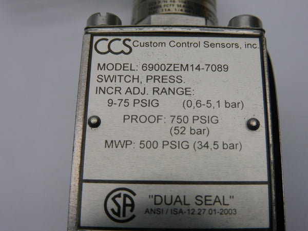 CCS 6900ZEM14-7089 9-75PSI NSNP