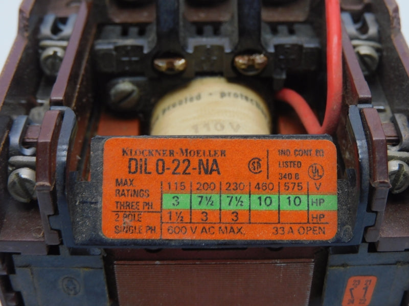 KLOCKNER MOELLER DIL0-22-NA 110V 33A (AS PICTURED) UNMP