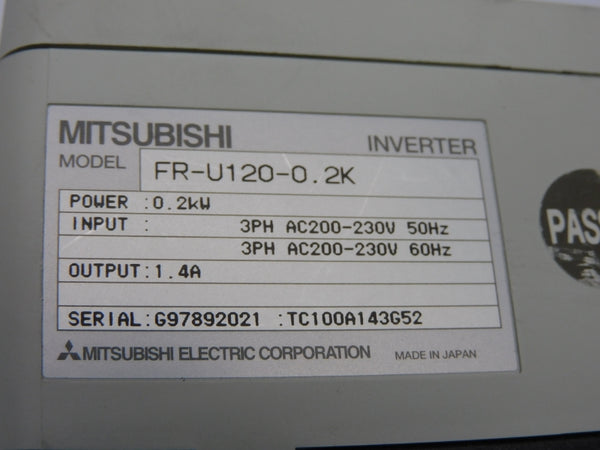 MITSUBISHI FR-U120-0.2K 200-230VAC 1.4A NSNP