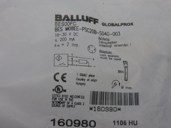 BALLUFF BESM08EE-PSC20B-S04G-003 BES00FC 10-30VDC NSMP