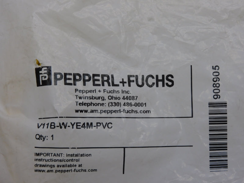 PEPPERL+FUCHS V11B-W-YE4M-PVC 908905 NSMP