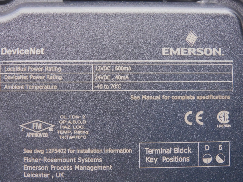 EMERSON KJ3244X1-BK1 12P4690X022 REV. D 24VDC NSNP