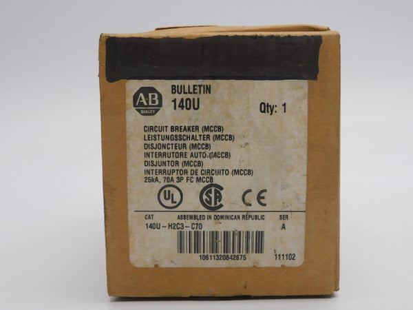 ALLEN BRADLEY 140U-H2C3-C70 SER. A 480V 70A NSMP