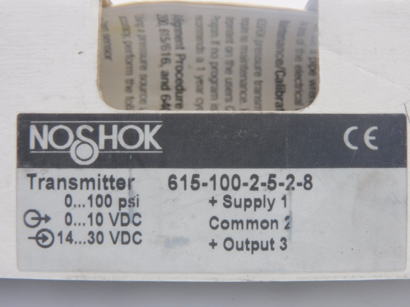 NOSHOK 615-100-2-5-2-8 14-30VDC 0-100PSI NSMP