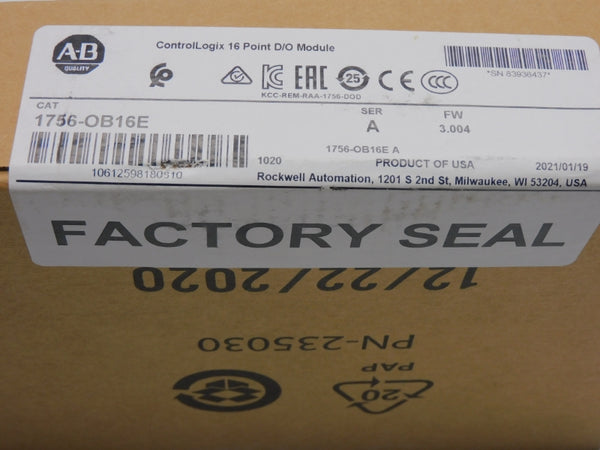 ALLEN BRADLEY 1756-OB16E SER. A F/W 3.004 DATE: 2021 NSFS
