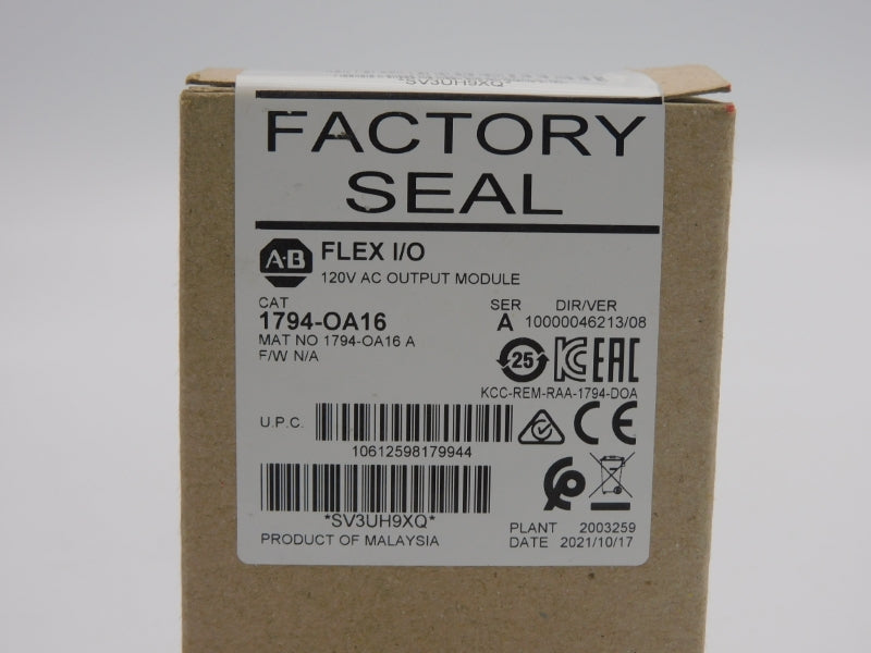 ALLEN BRADLEY 1794-OA16 SER. A VER. 08 120VAC DATE: 2021 NSFS