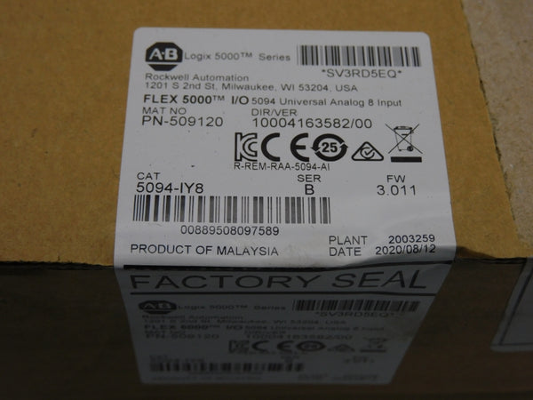 ALLEN BRADLEY 5094-IY8 SER. B F/W 3.011 DATE: 2020 NSFS