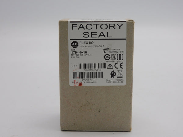 ALLEN BRADLEY 1794-IA16 SER. A VER. 07 120VAC DATE: 2022 NSFS