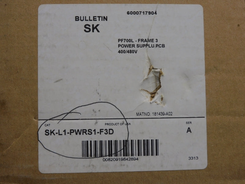 ALLEN BRADLEY SK-L1-PWRS1-F3D SER. A 400/480V NSMP