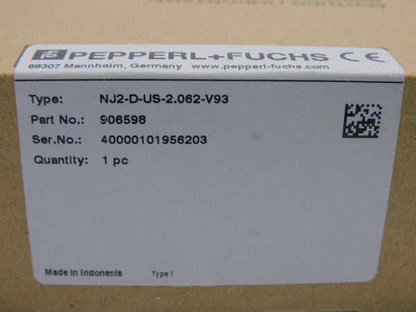 PEPPERL+FUCHS NJ2-D-US-2.062-V93 906598 NSFS