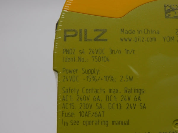 PILZ PNOZ-S4-24VDC-3N/O-1N/C 750104 24VDC 6A NSNP
