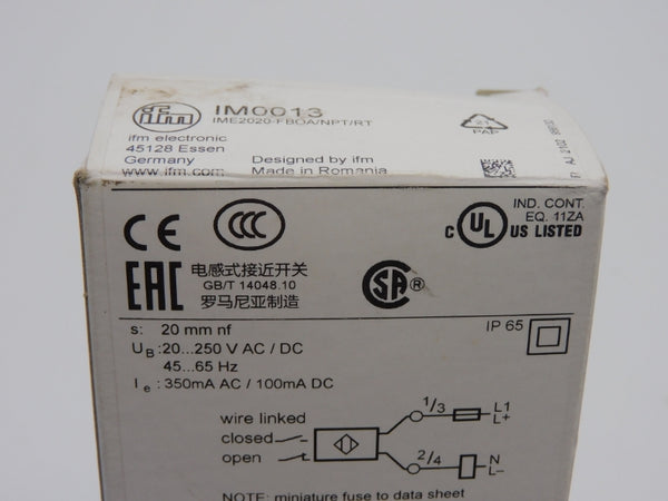 IFM EFECTOR IME2020-FBOA/NPT/RT IM0013 20-250VAC/DC NSMP