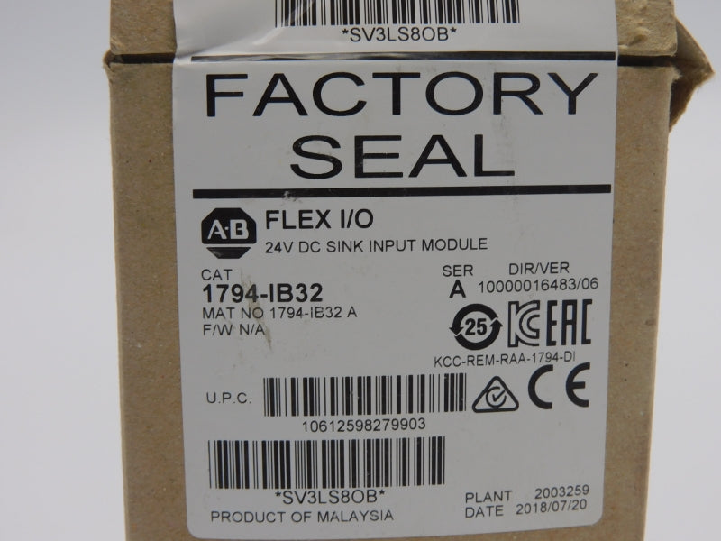 ALLEN BRADLEY 1794-IB32 SER. A VER. 06 24VDC NSMP