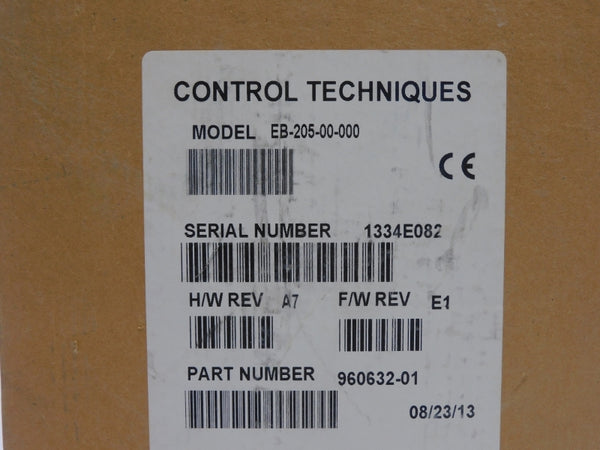 CONTROL TECHNIQUES EB-205-00-000 960632-01 F/W E1 REV. A7 240VAC 10.8A NSMP