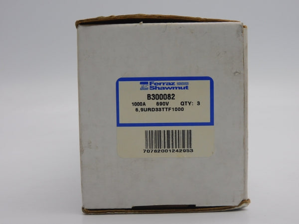 FERRAZ SHAWMUT B300082 PC33UD69V1000TF 690VAC 1000A (PKG OF 3) NSMP